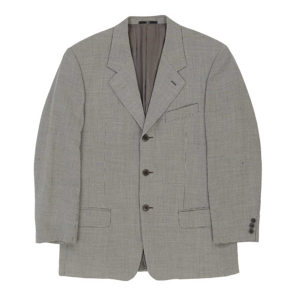 Valentino Checked Blazer - Large Grey Wool - image 1