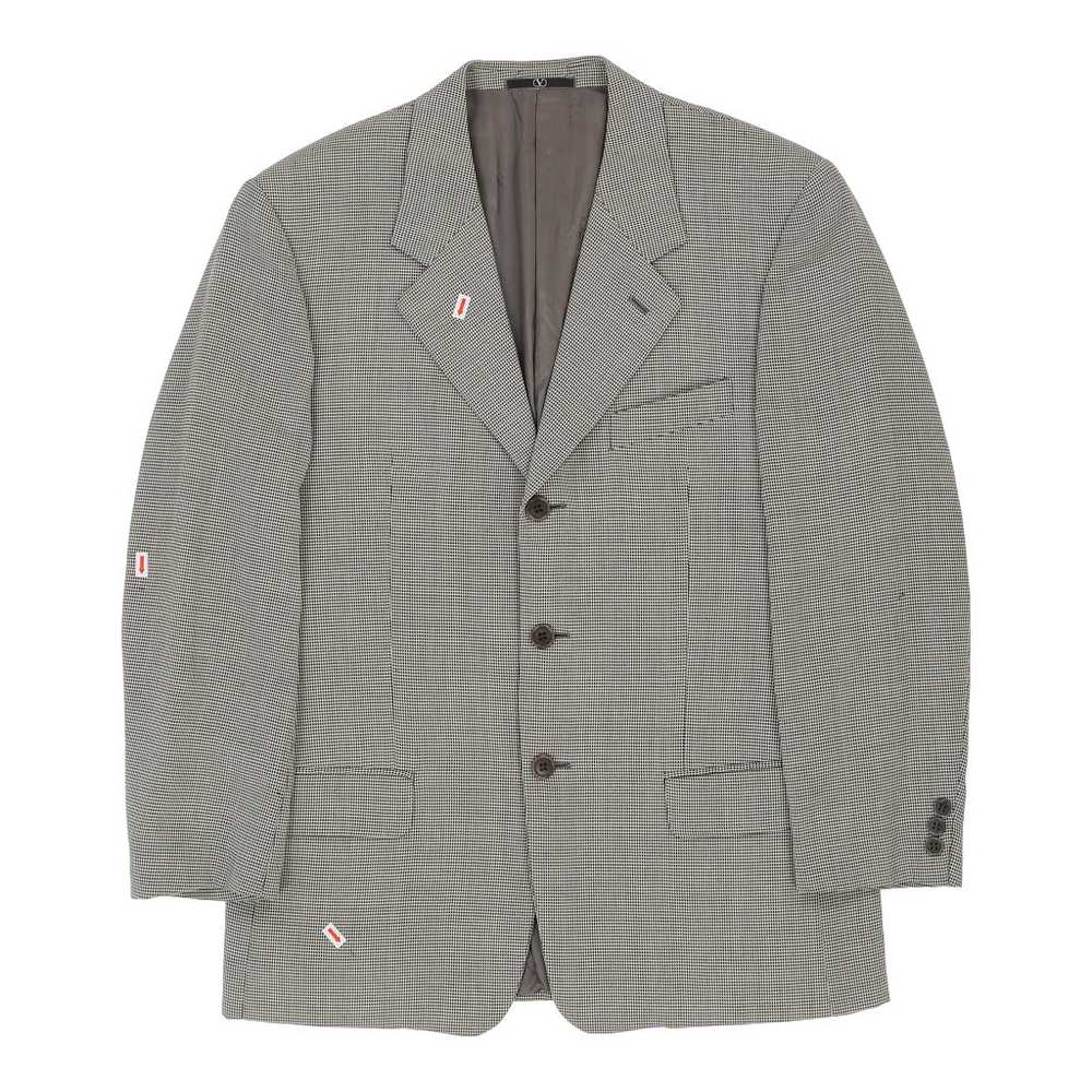 Valentino Checked Blazer - Large Grey Wool - image 6