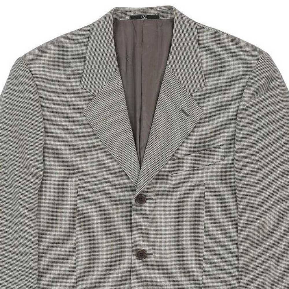 Valentino Checked Blazer - Large Grey Wool - image 7