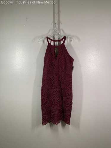 NWT Guess Womens Maroon Floral Sleeveless Halter … - image 1