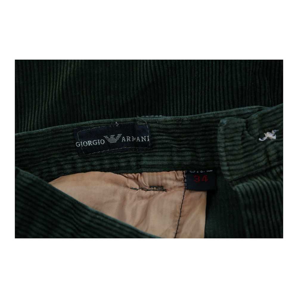 Giorgio Armani Cord Trousers - 30W 26L Green Cott… - image 3