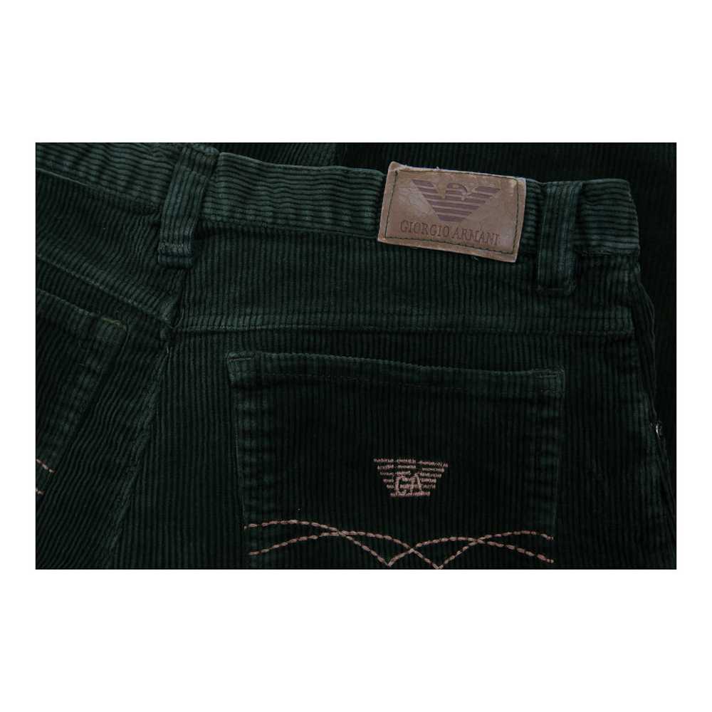 Giorgio Armani Cord Trousers - 30W 26L Green Cott… - image 5