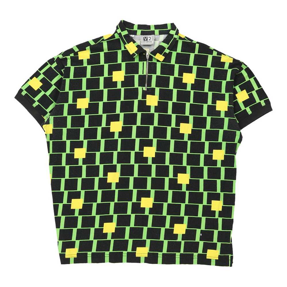 Versace V2 Classic Polo Shirt - Medium Green Cott… - image 1