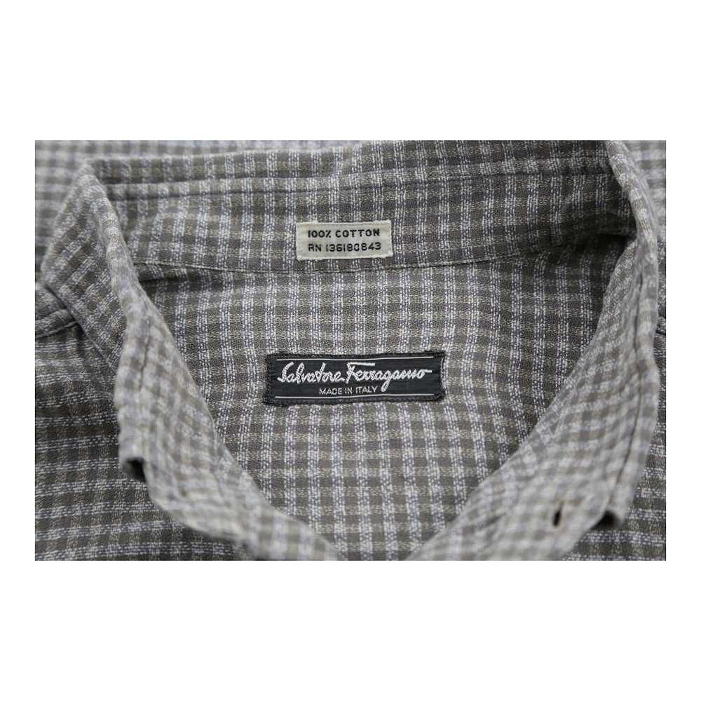 Salvatore Ferragamo Checked Shirt - 2XS Grey Cott… - image 3