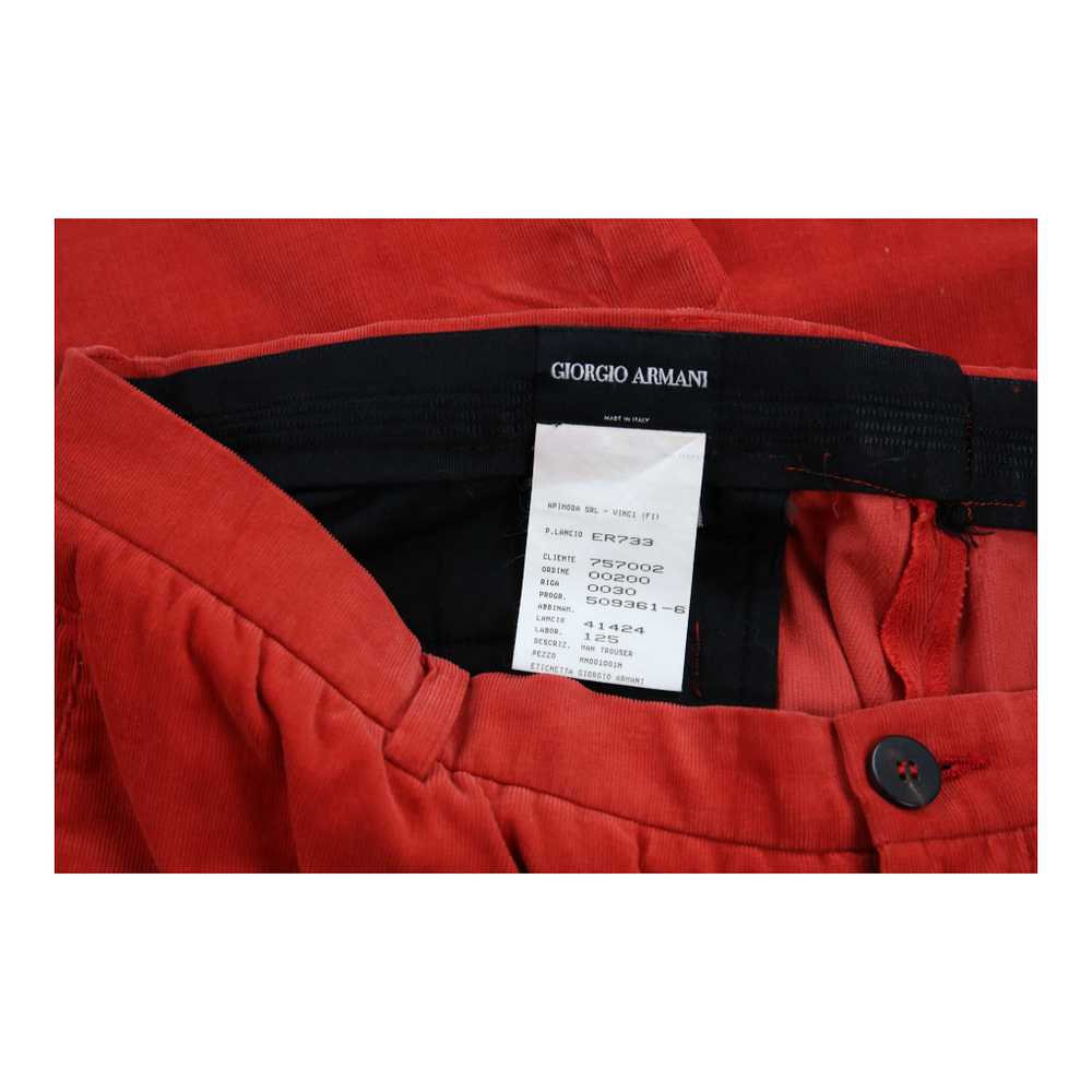 Giorgio Armani Cord Trousers - 36W 32L Red Cotton - image 3