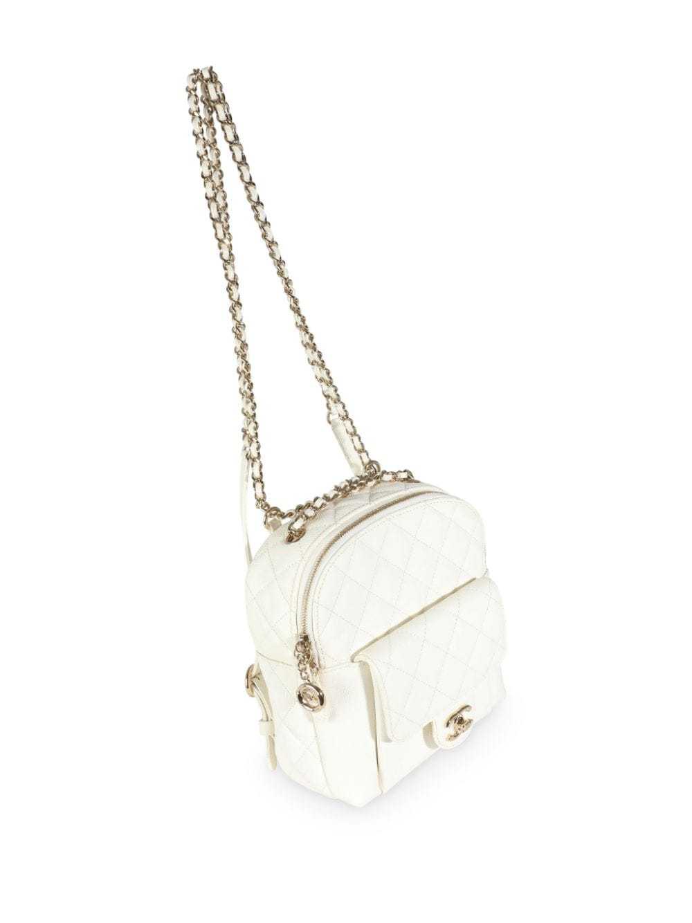 CHANEL Pre-Owned 2018-2019 small backpack - White - image 4