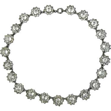 Art Deco Rhinestone Riviere Choker Necklace