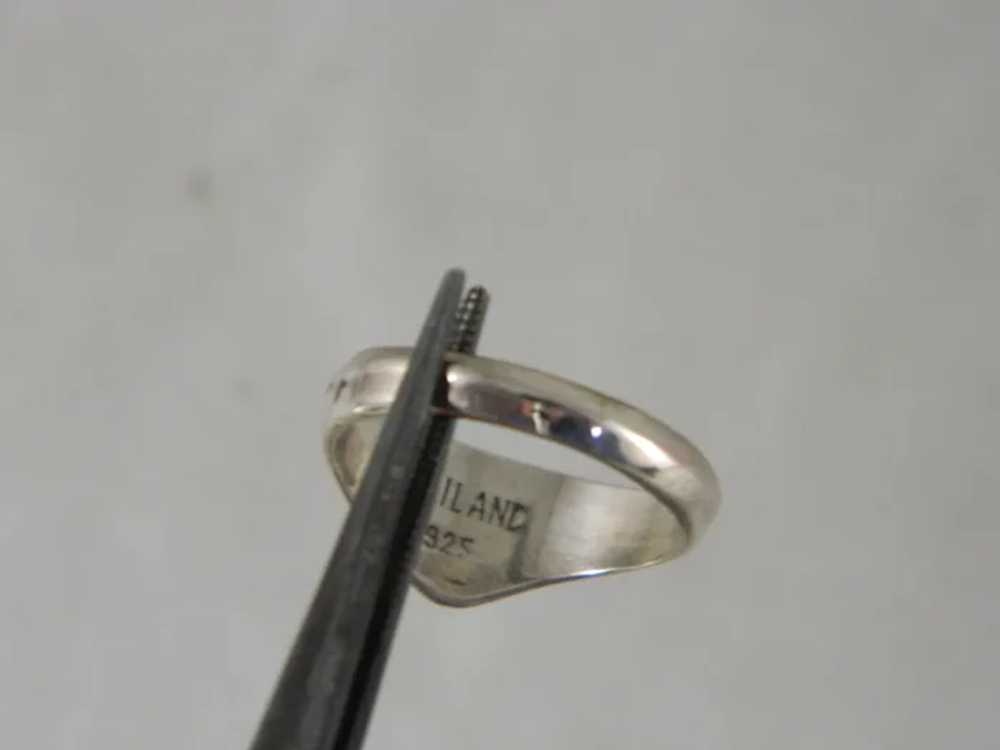 Vintage Sterling Silver Engraved Dome Ring - image 2