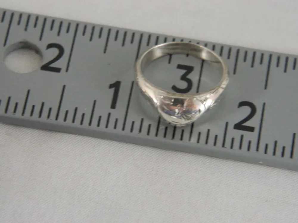 Vintage Sterling Silver Engraved Dome Ring - image 4