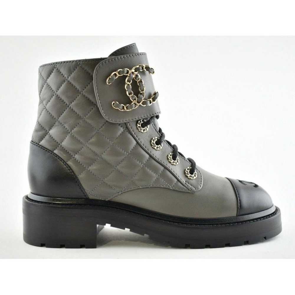 Chanel Leather biker boots - image 3