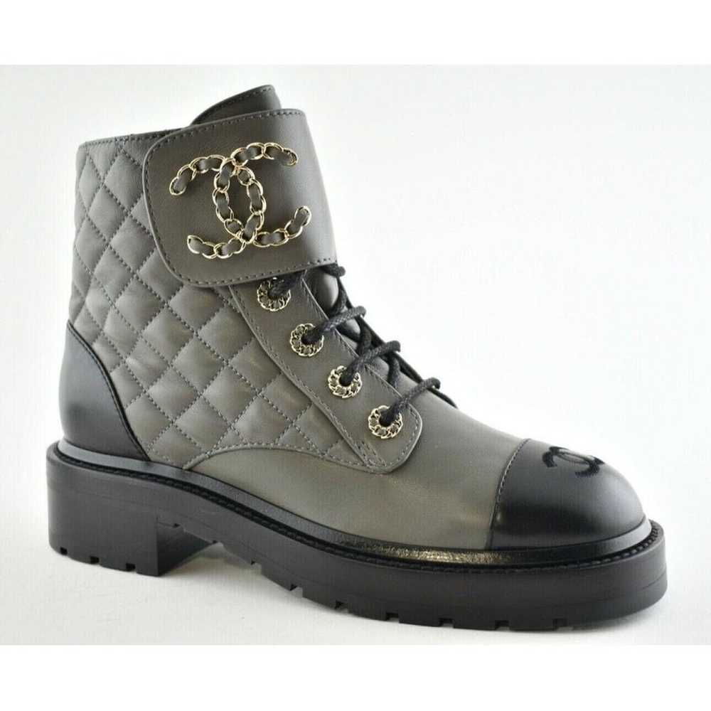 Chanel Leather biker boots - image 4