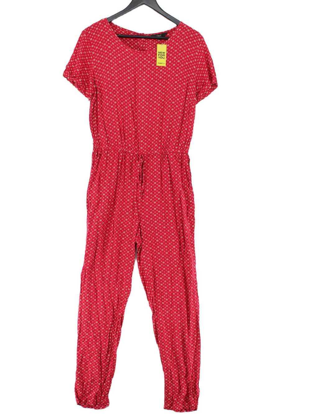 Next Women's Jumpsuit UK 12 Red Floral 100% Other… - image 1