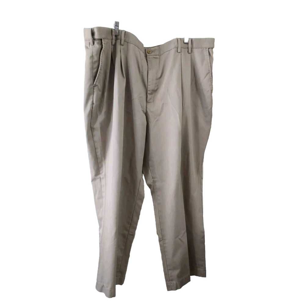 Izod Men's 48x30 Beige Cotton Chino Pants with Zi… - image 1