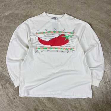 Anvil × Streetwear × Vintage 90s White Texas Hot … - image 1