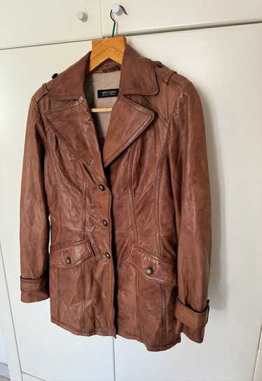 Vintage Julia S. Roma, Midi Brown Leather Jacket