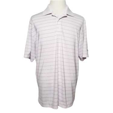 Footjoy Mens Short Sleeve Striped White and Purple