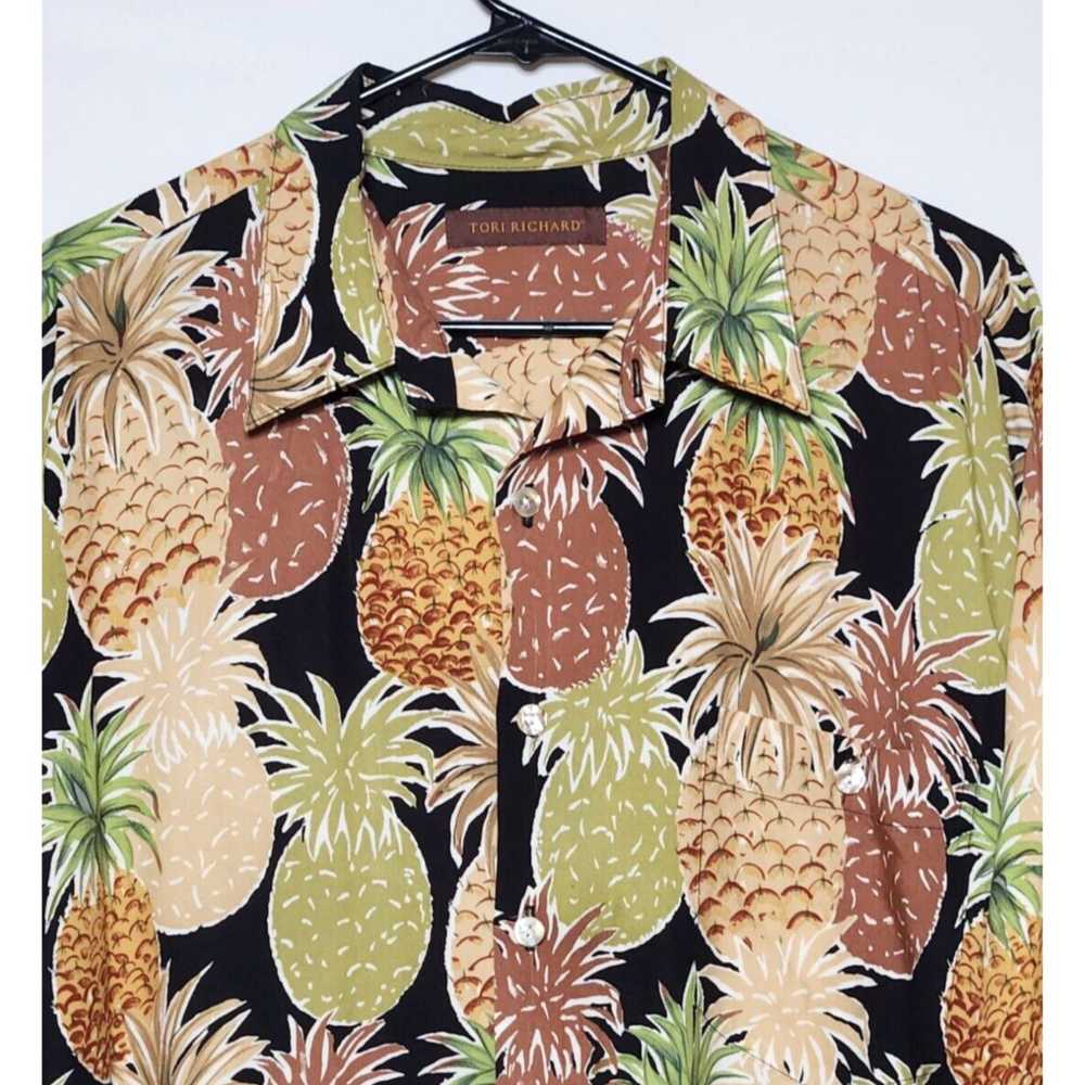 Tori Richard Pineapple Print Short Sleeve Pocket … - image 3