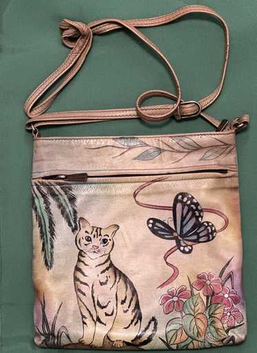 Anuschka Crossbody Vintage Cat Used Preowned - image 1