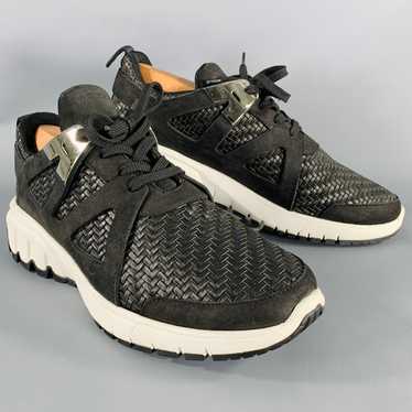 Neil Barrett Black Silver Woven Leather Sneakers - image 1