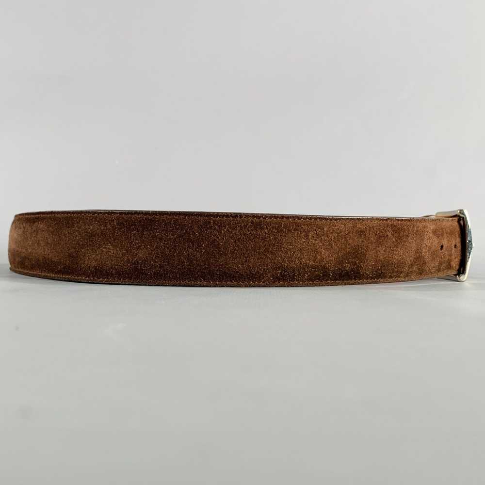 Canali Brown Silver Suede Belt - image 2