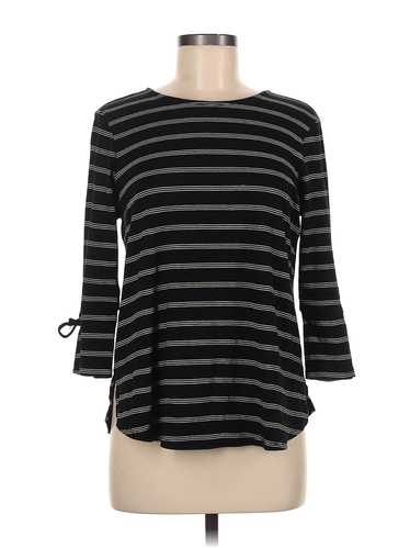 J.Jill Women Black 3/4 Sleeve T-Shirt M Petites