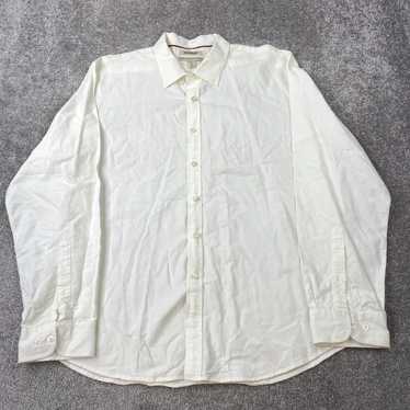 Vintage White Cotton Standard Fit Men's Long Sleev