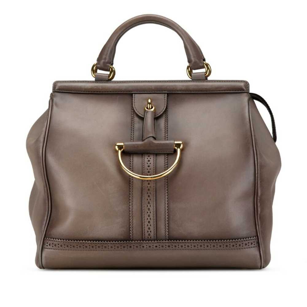 Gucci Gucci Horsebit Handbag 296900 Light Grey Le… - image 2