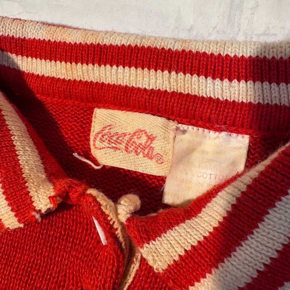 Vintage Vintage 80s Coca Cola Red Embroidered Kni… - image 5