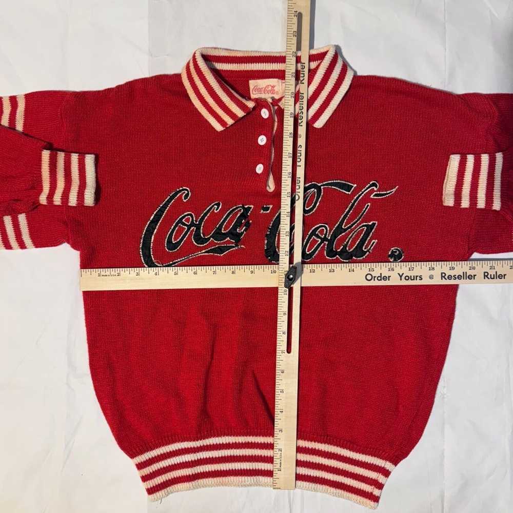 Vintage Vintage 80s Coca Cola Red Embroidered Kni… - image 7