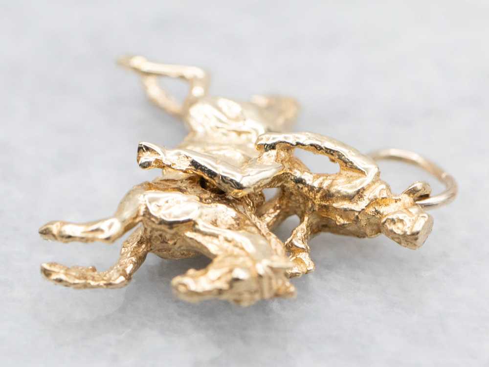 Gold Horse and Rider Pendant - image 2