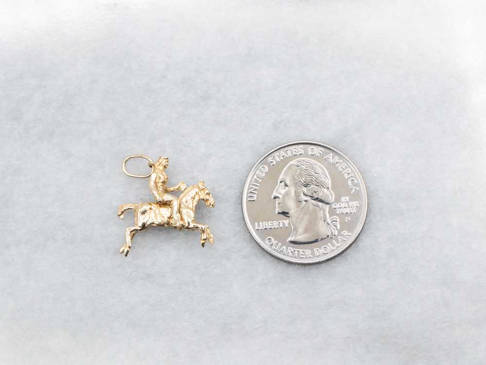 Gold Horse and Rider Pendant - image 3