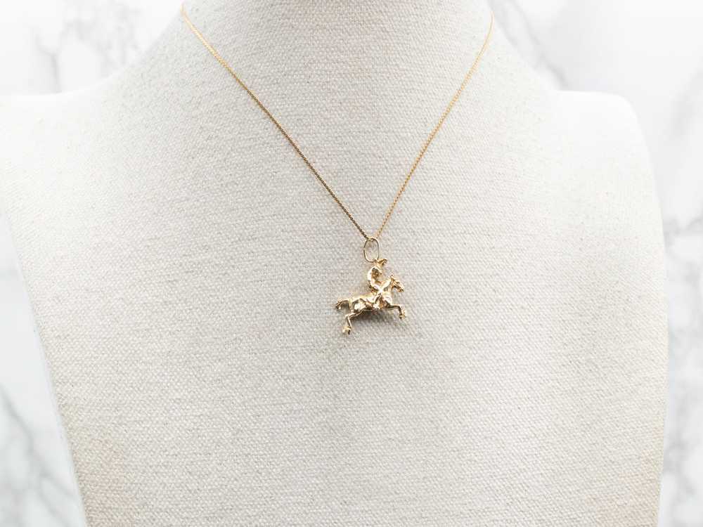 Gold Horse and Rider Pendant - image 4