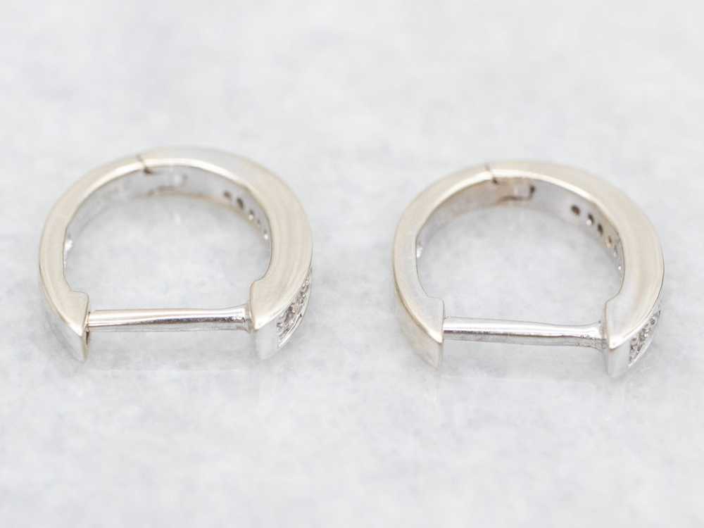 Diamond Huggie Hoop Earrings - image 3