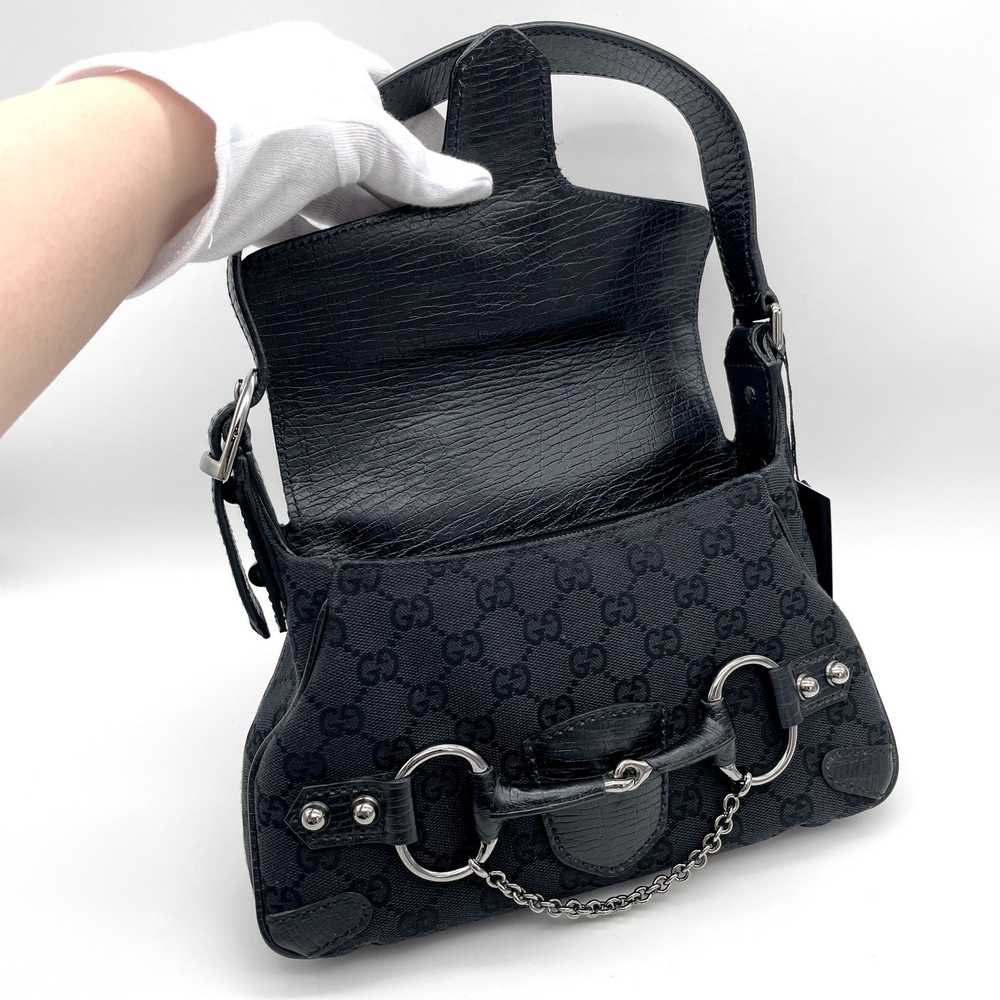 Gucci Gucci Gg Canvas Chain Horsebit One Shoulder… - image 9