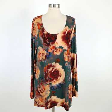 Vintage Bryn Walker Floral Scoop Neck Stretch Jer… - image 1