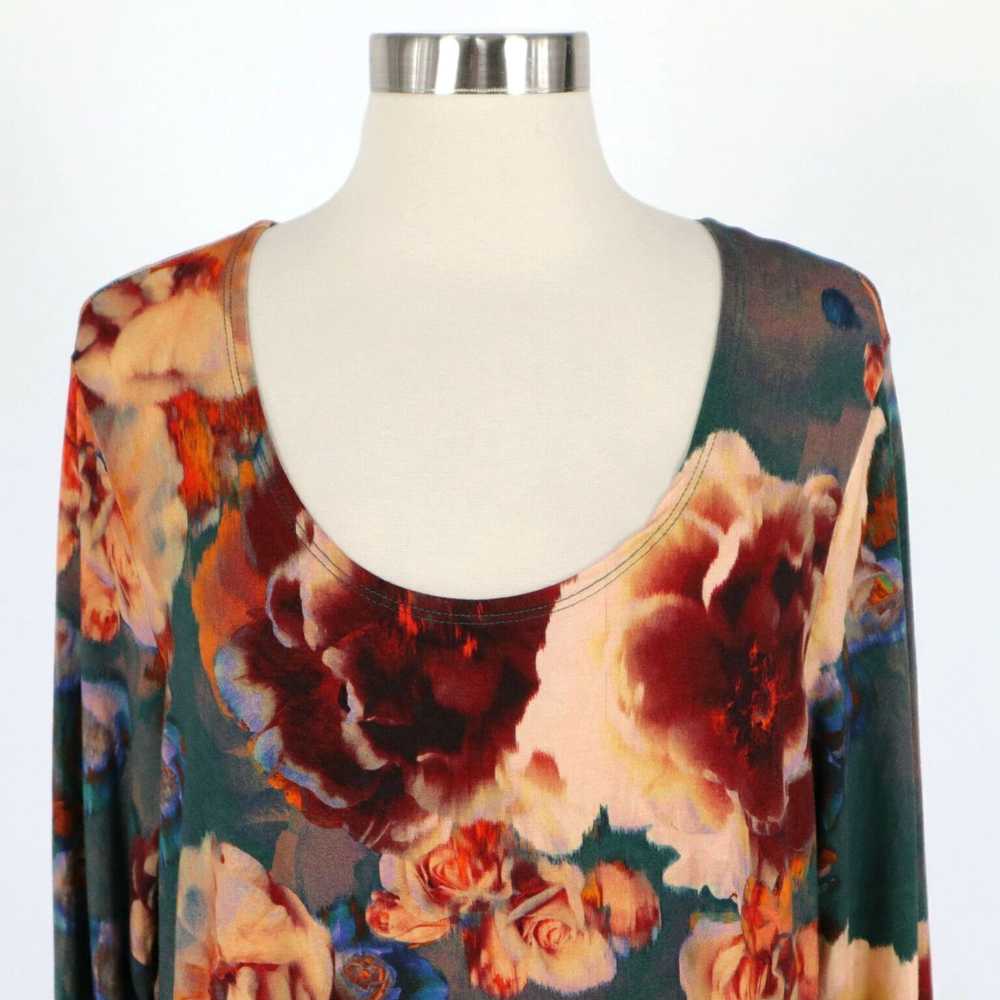 Vintage Bryn Walker Floral Scoop Neck Stretch Jer… - image 2