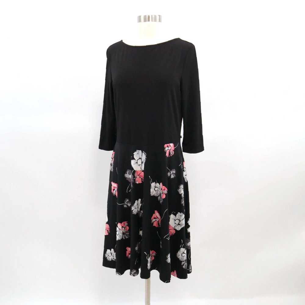 Vintage Floral Black White Red Stretch Leota Fit … - image 5