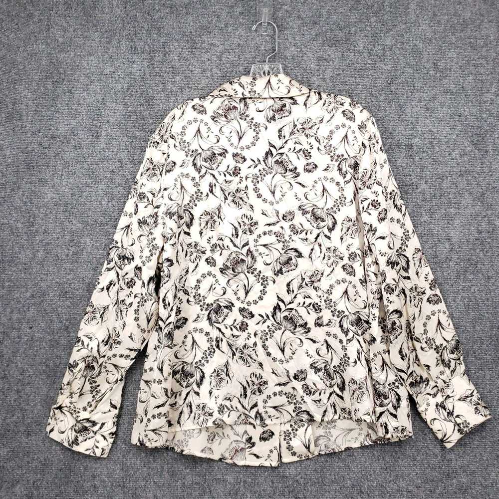 Vintage Silk Floral Patterned Collared Buttoned U… - image 2