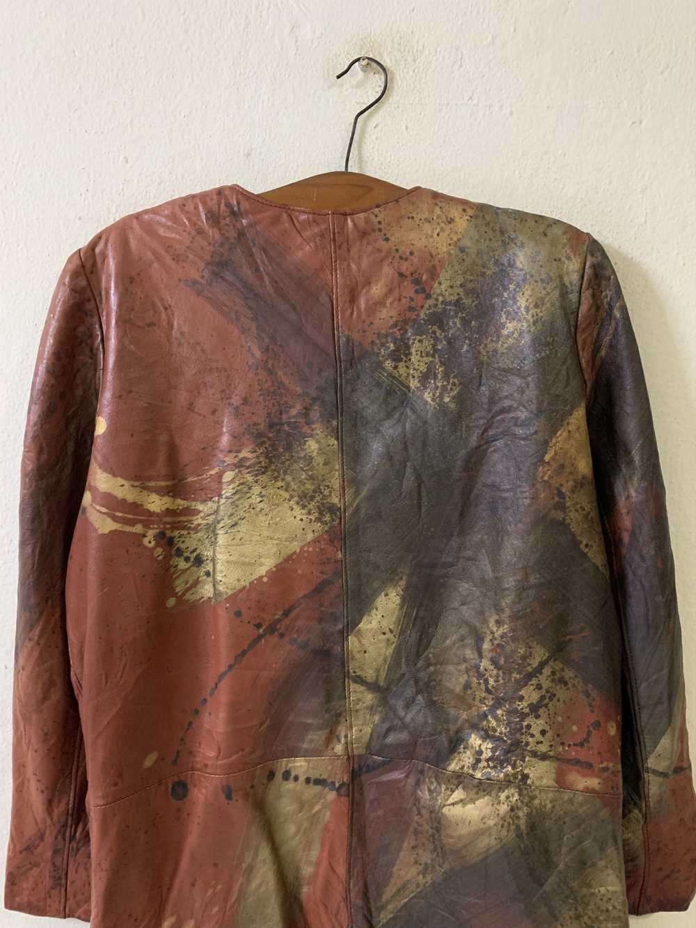 Leather Jacket × Other Made In Spain Paint Splatt… - image 8