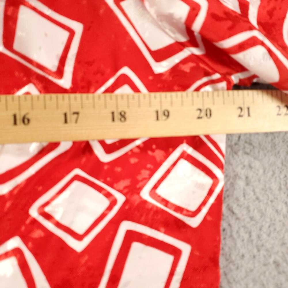 Vintage Stunning Red and White Geometric Pattern … - image 3