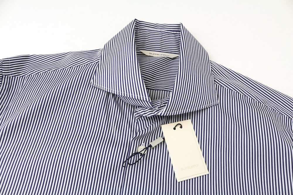 Suitsupply ~S Extra Slim Blue Striped Cutaway Cot… - image 3