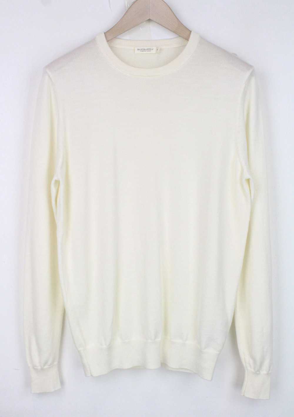 Suitsupply M Off-White Pure Merino Wool Pullover … - image 1