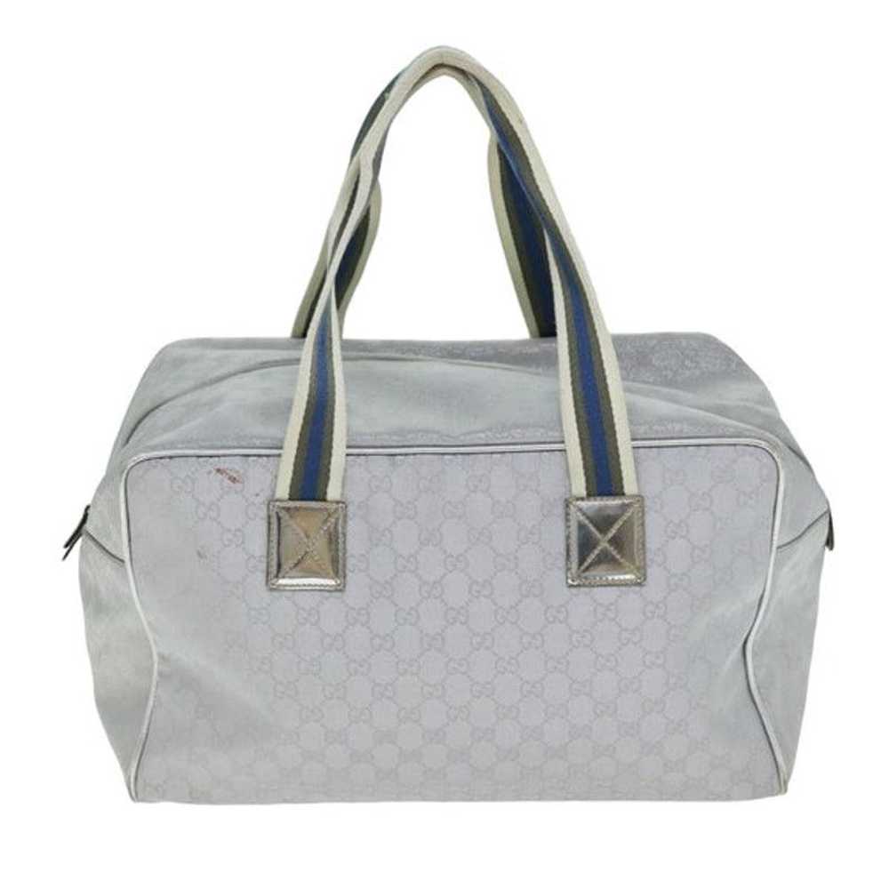 Gucci GUCCI GG Canvas Sherry Line Boston Bag Gray… - image 2