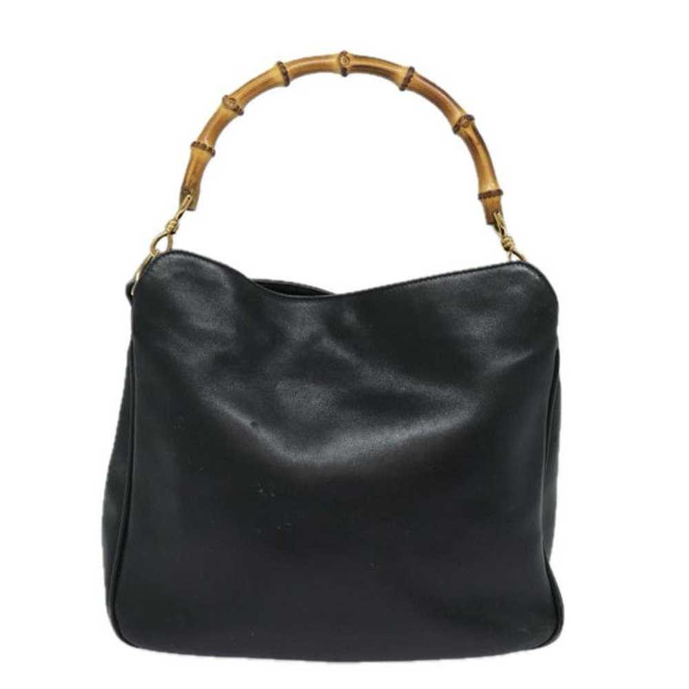 Gucci GUCCI Bamboo Shoulder Bag Leather Black 001… - image 3