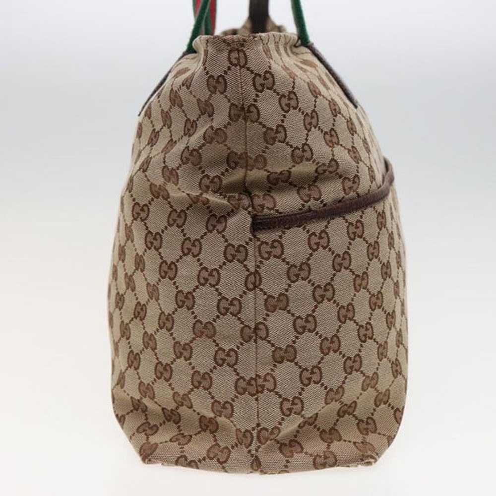 Gucci GUCCI GG Canvas Web Sherry Line Tote Bag Be… - image 3