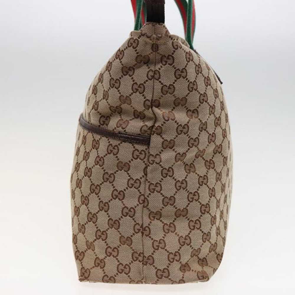 Gucci GUCCI GG Canvas Web Sherry Line Tote Bag Be… - image 4