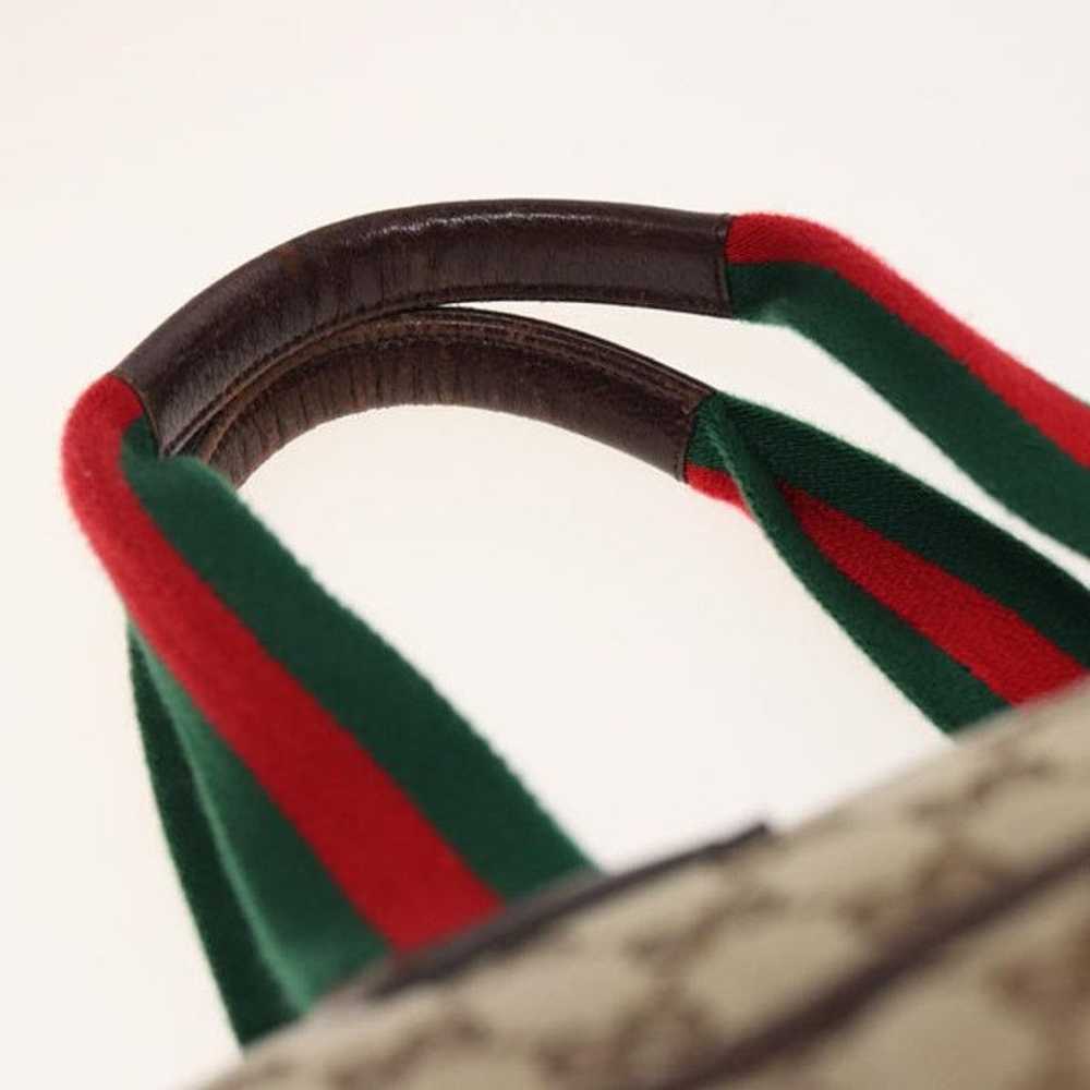 Gucci GUCCI GG Canvas Web Sherry Line Tote Bag Be… - image 8