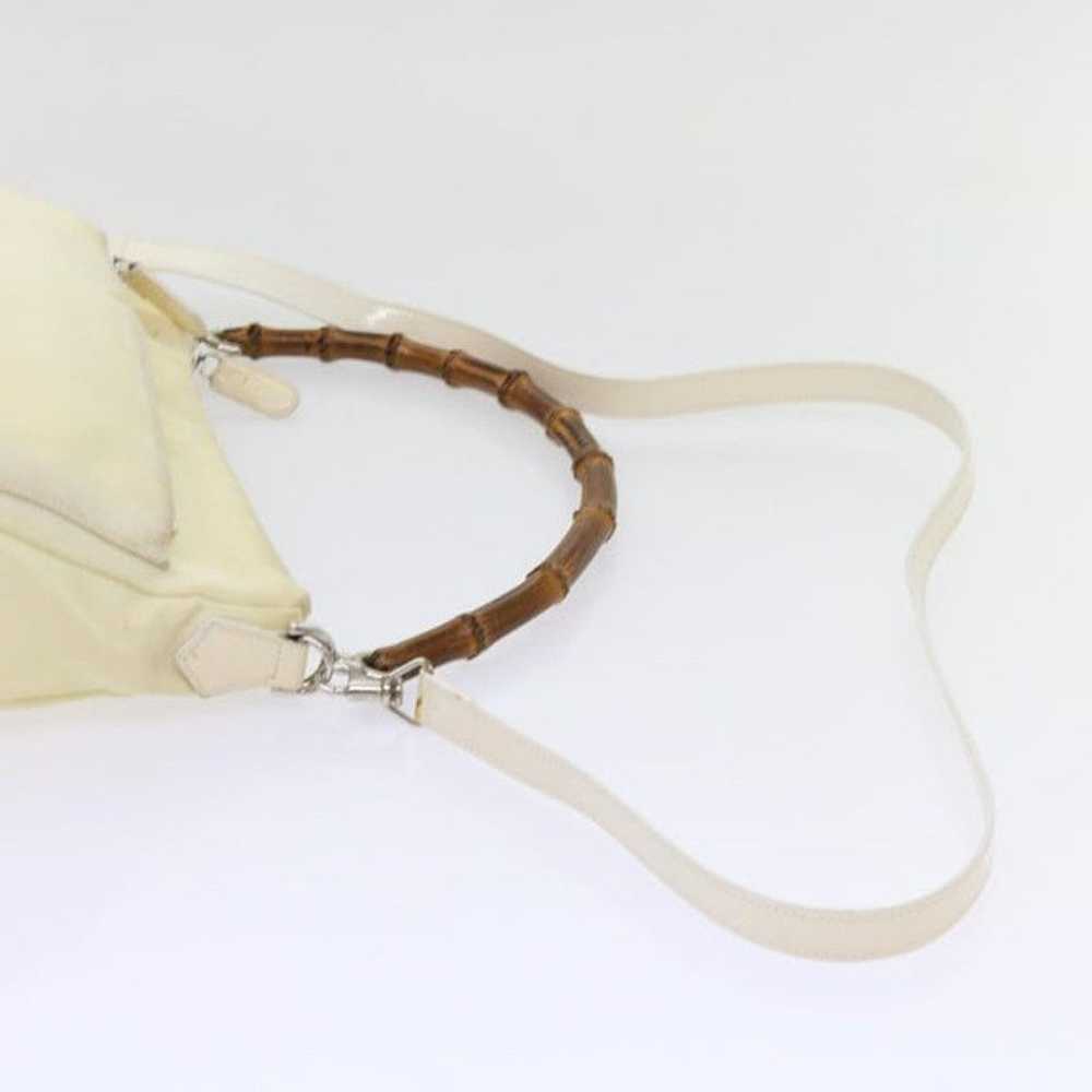 Gucci GUCCI Bamboo Hand Bag Nylon Cream 000 2032 … - image 11