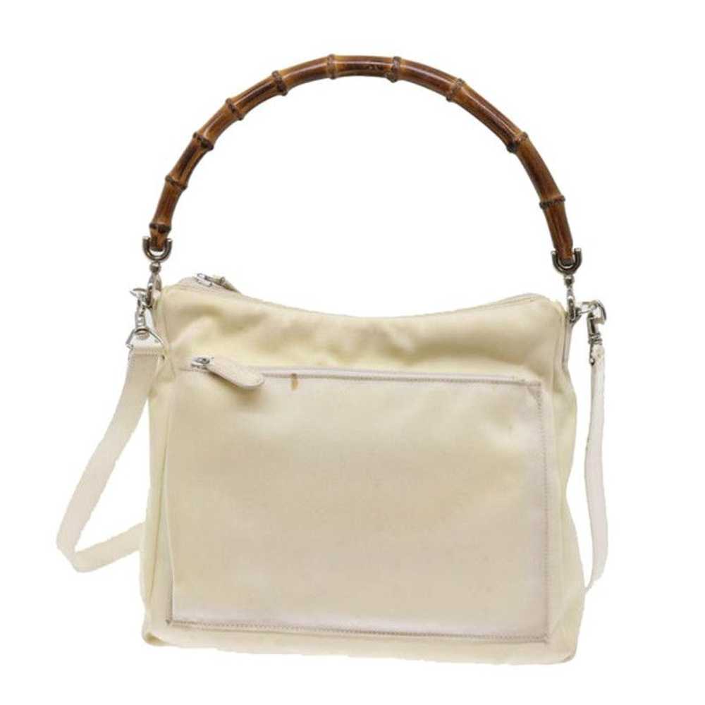 Gucci GUCCI Bamboo Hand Bag Nylon Cream 000 2032 … - image 2