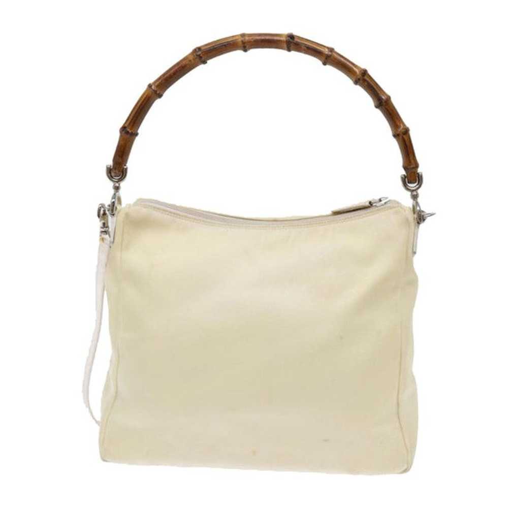 Gucci GUCCI Bamboo Hand Bag Nylon Cream 000 2032 … - image 4